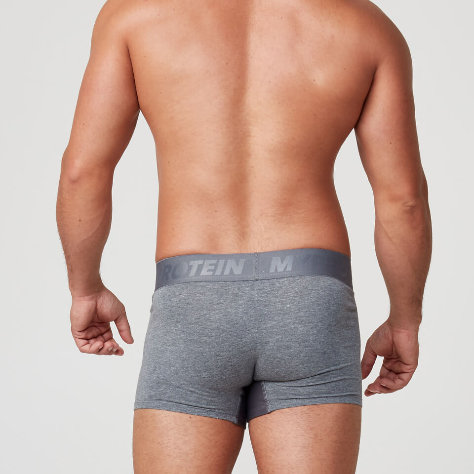 Men's 2 Pack Mid Boxers - Charcoal - S - Charcoal