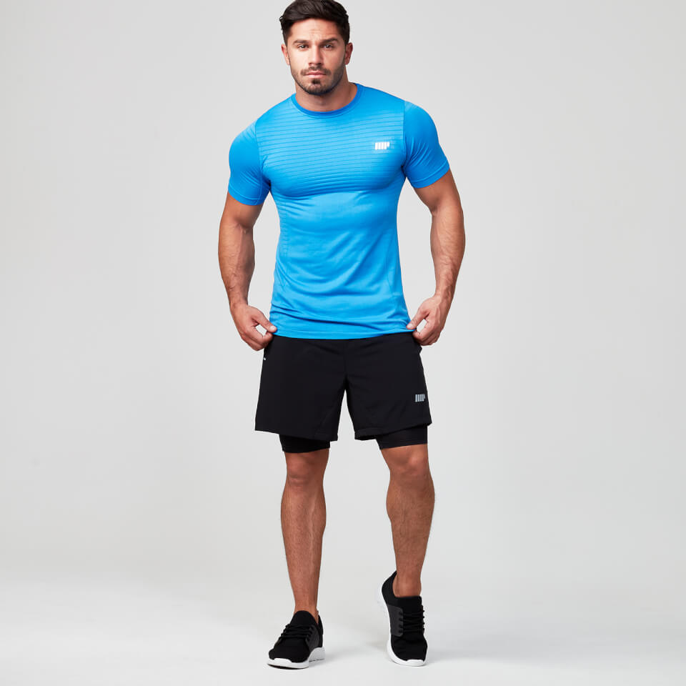 Seamless Short-Sleeve T-Shirt - XL - Blue