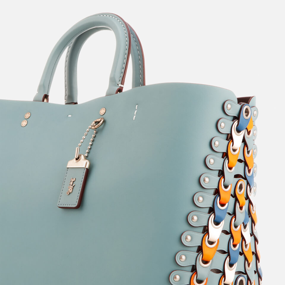 Coach 1941 Women's Colourblock Linked Leather Detail Rogue Tote Bag - Steel Blue Multi