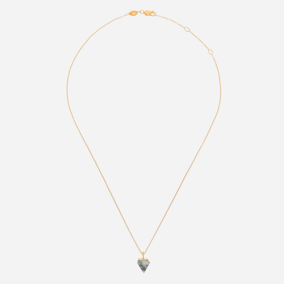 Missoma Women's Dendritic Chalcedony Mini Shield Pendant and Gold Plain Chain - Gold/Multi