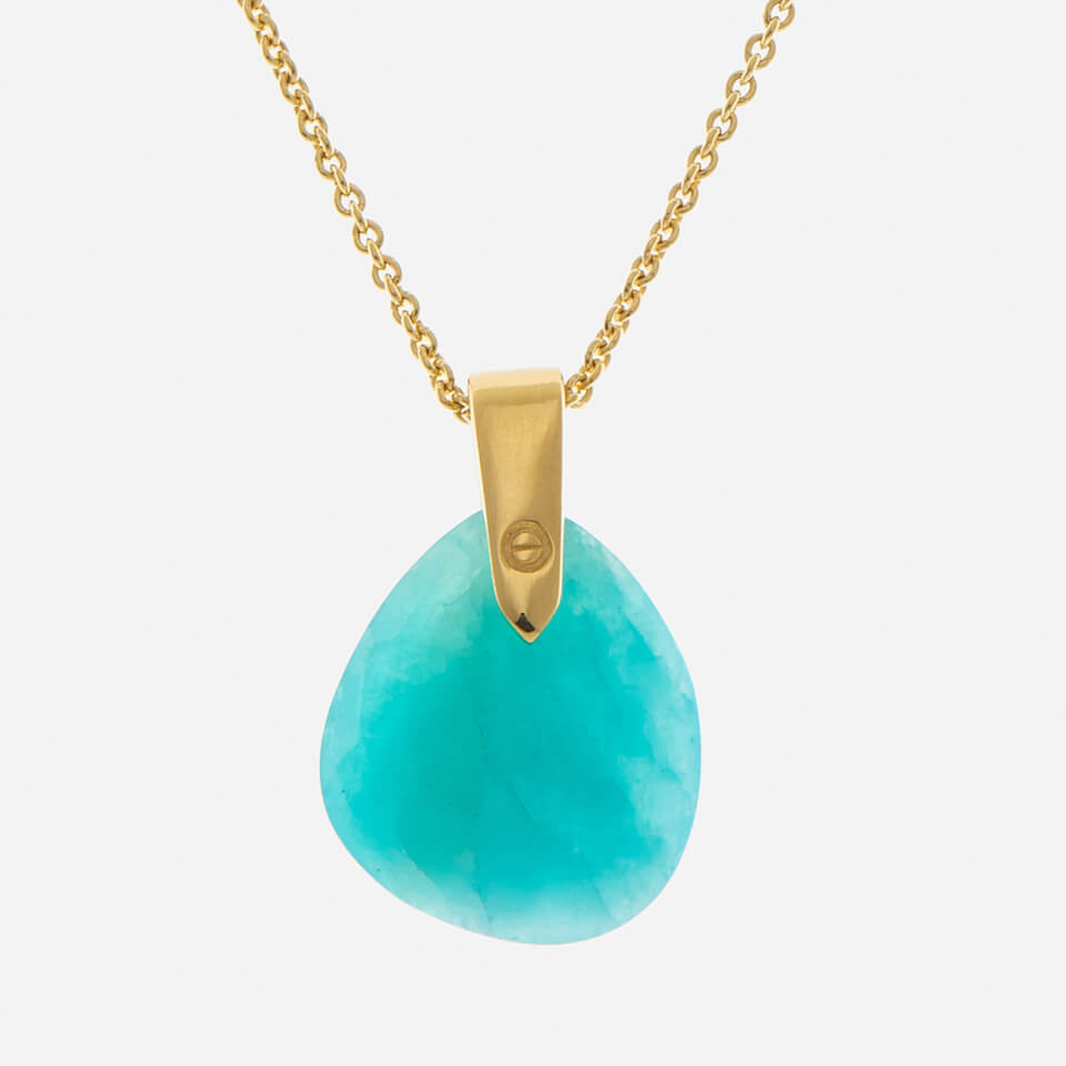 Missoma Women's Amazonite Karma Pendant and Gold Plain Chain - Gold/Turquoise