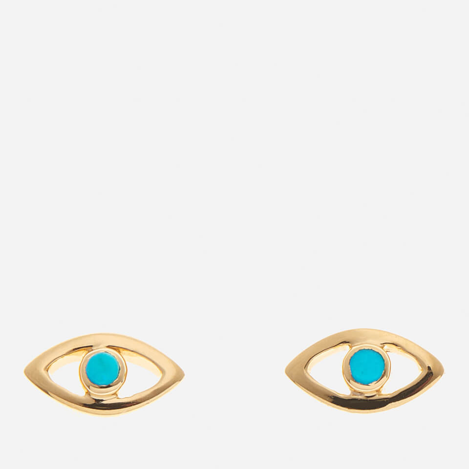 Missoma Women's Evil Eye Turquoise Stud Earrings - Gold