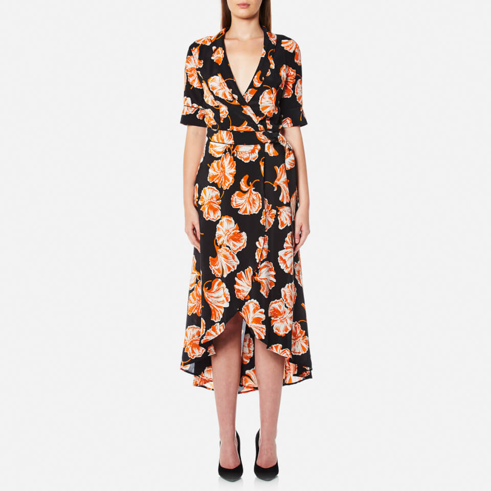 Ganni geroux best sale silk wrap dress