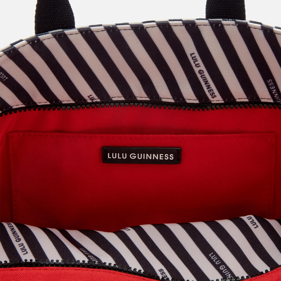 Lulu Guinness Women's Stripe Canvas Romy Tote Bag - Chalk/Red/Black