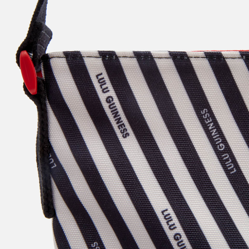 Lulu Guinness Women's Stripe Canvas Romy Tote Bag - Chalk/Red/Black