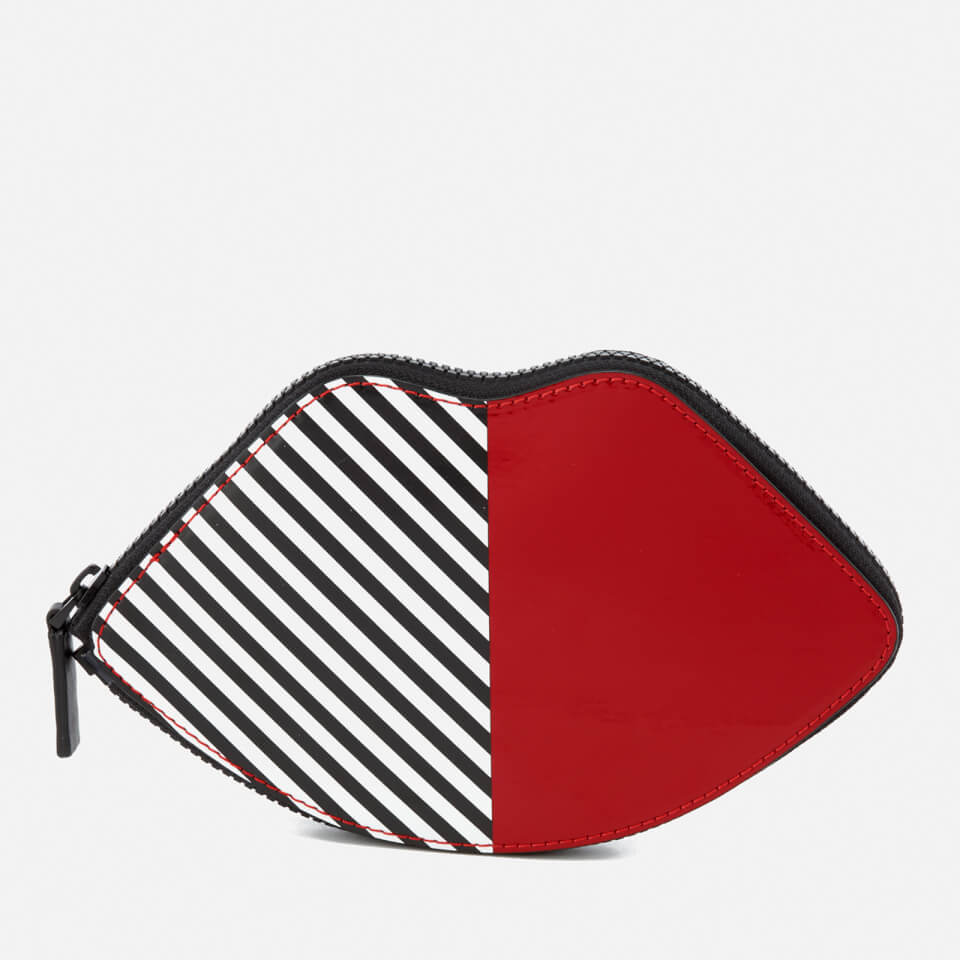 Lulu Guinness Women's 50:50 Stripe Lip Foldaway Shopper Bag - Red/Black/White