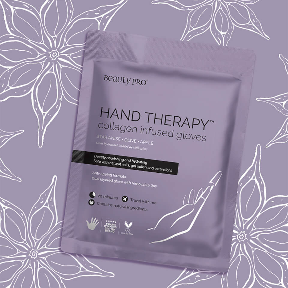 BeautyPro Hand Therapy Collagen Infused Glove with Removable Finger Tips (1 Pair)