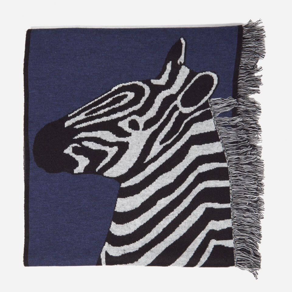 Paul Smith Women's Zebra Scarf - Blue