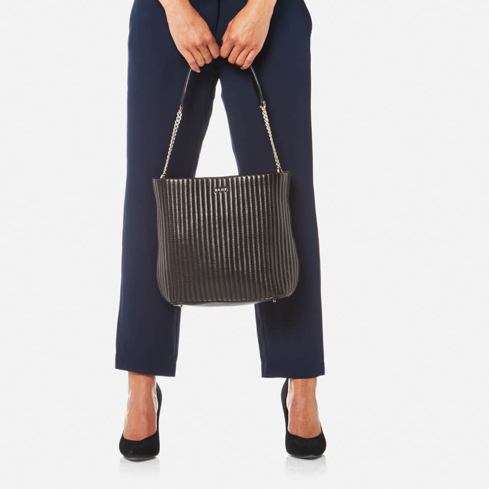 DKNY Women's Pinstripe Quilted Shopper Bag - Black