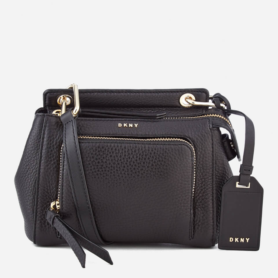 DKNY Women's Pebble Leather Mini Top Handle Cross Body Bag - Black