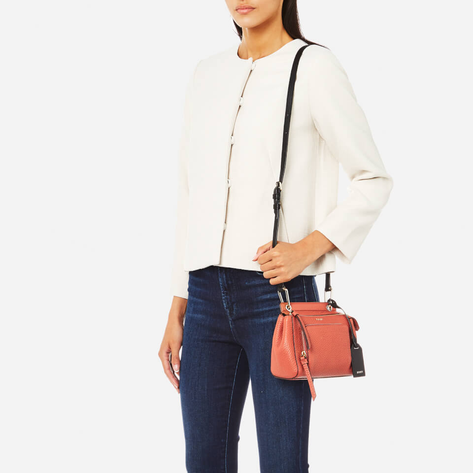 DKNY Women's Pebble Leather Mini Top Handle Cross Body Bag - Terracotta