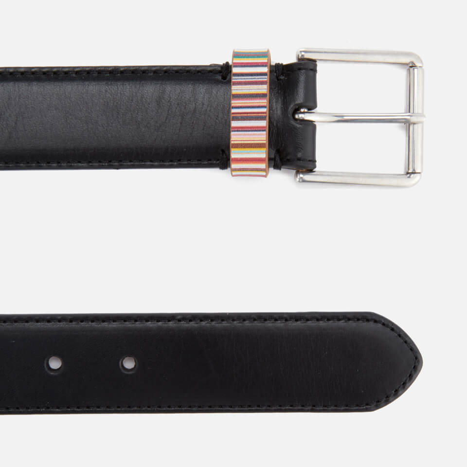 Paul Smith Men's Stripe Keeper Belt - Black