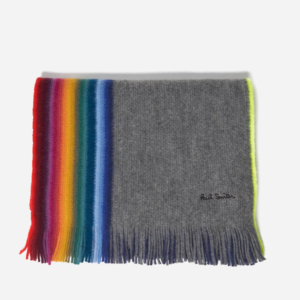 Paul Smith Men's Rainbow Edge Scarf - Grey