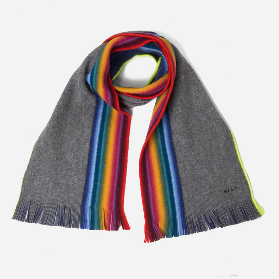 Paul Smith Men's Rainbow Edge Scarf - Grey