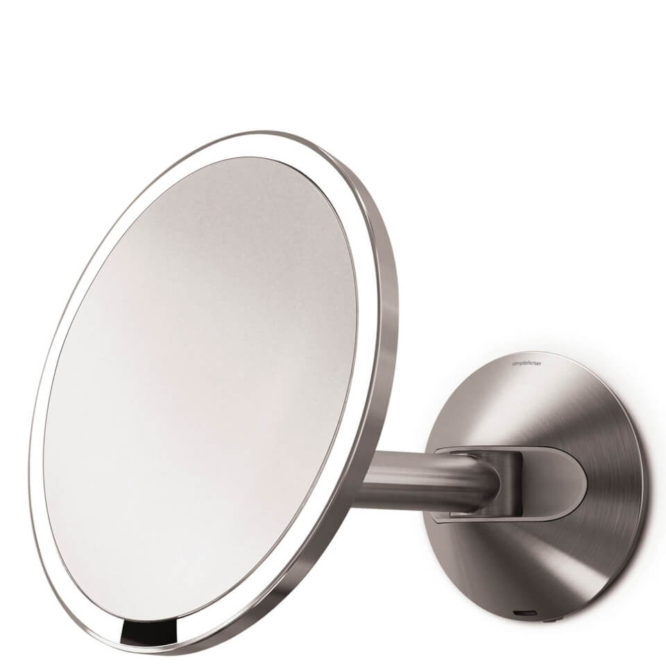 simplehuman Wall Mount Stainless Steel Rechargeable Sensor Mirror 20cm