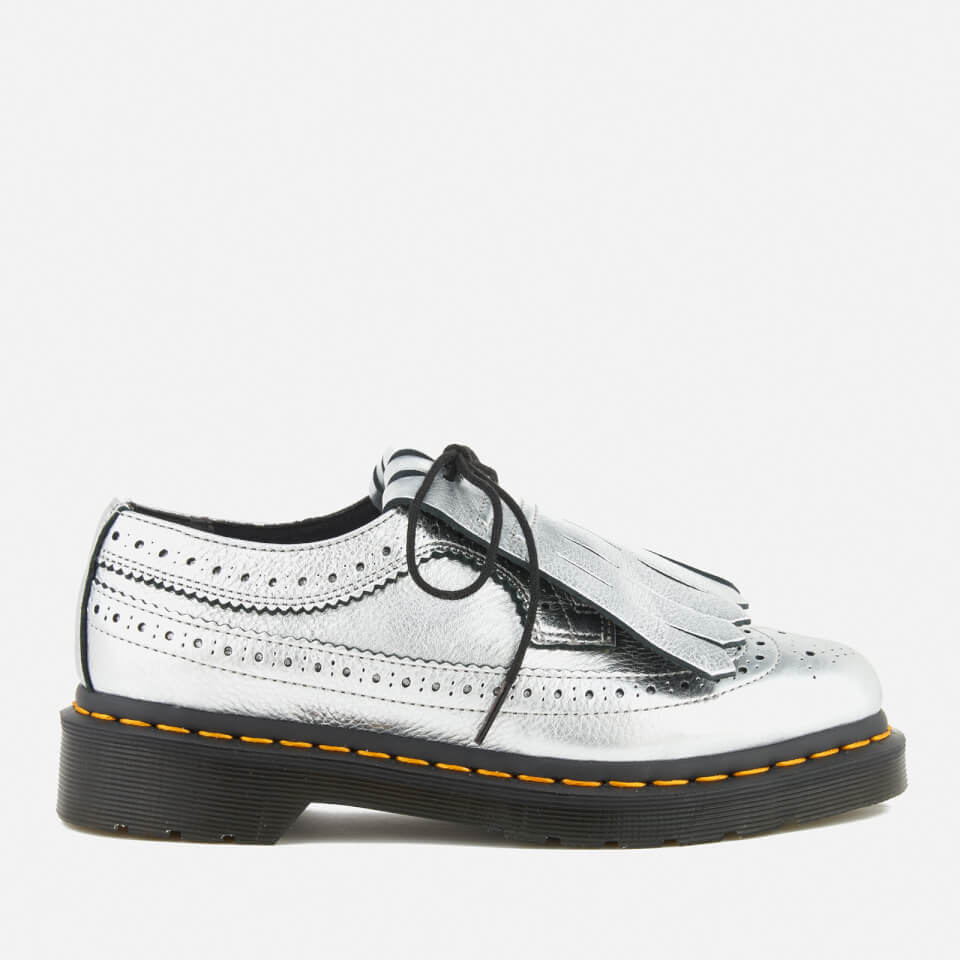 Dr. Martens Women s 3989 Metallic Leather Brogues Silver