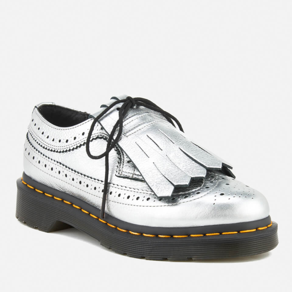 Dr. Martens Women's 3989 Metallic Leather Brogues - Silver