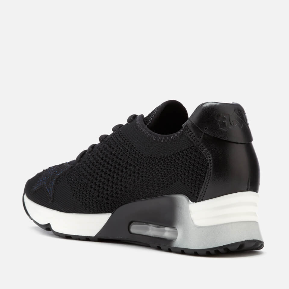 Ash Women s Lucky Star Knitted Runner Trainers Black Allsole