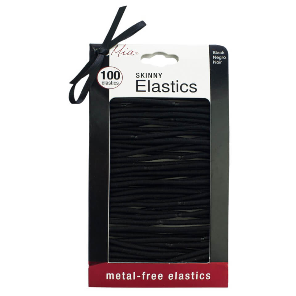 Mia Metal Free Black Elastics x 100