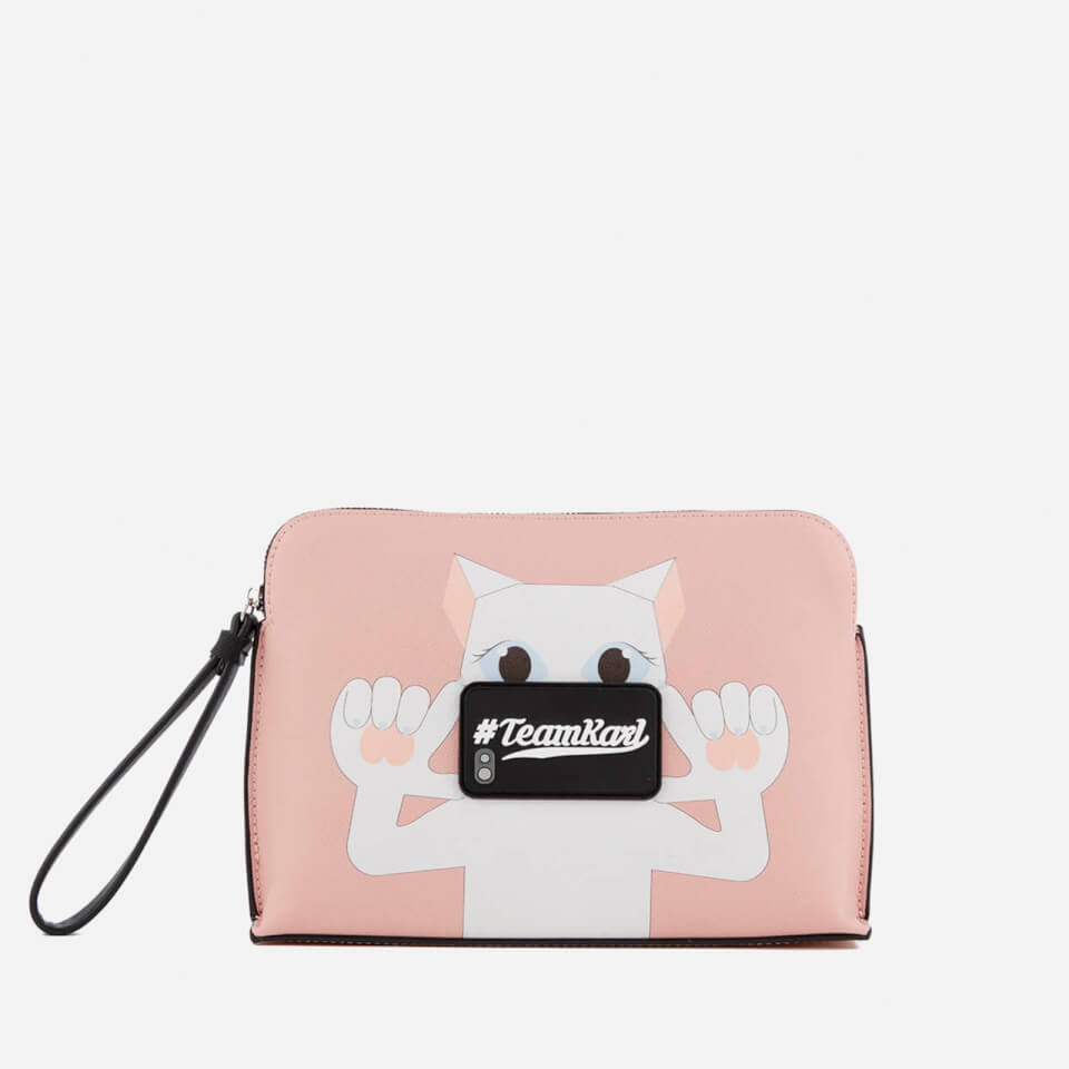Karl Lagerfeld The Photographer Team Karl Choupette Pouch - Pink