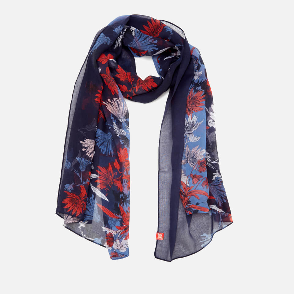 Joules Women's Wensley Woven Scarf - French Navy Fay Floral