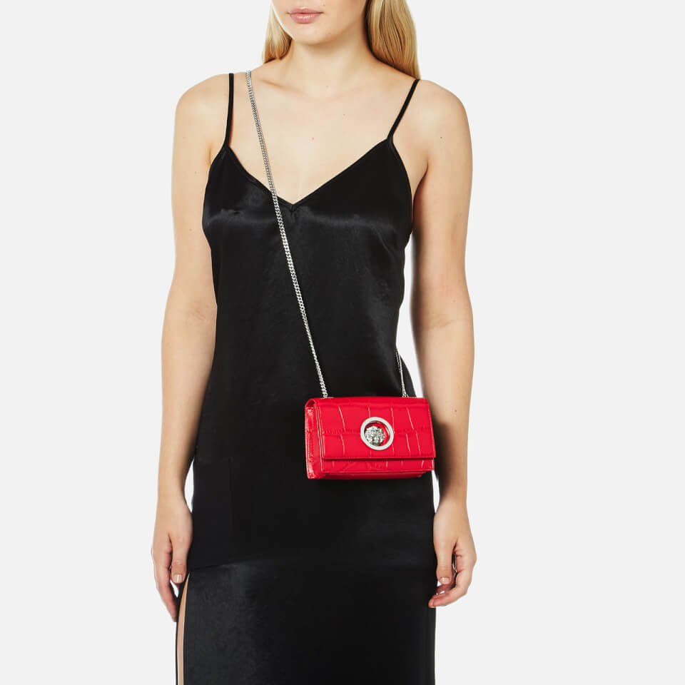 Versus Versace Women's Lion Croc Small Clutch Bag - Red