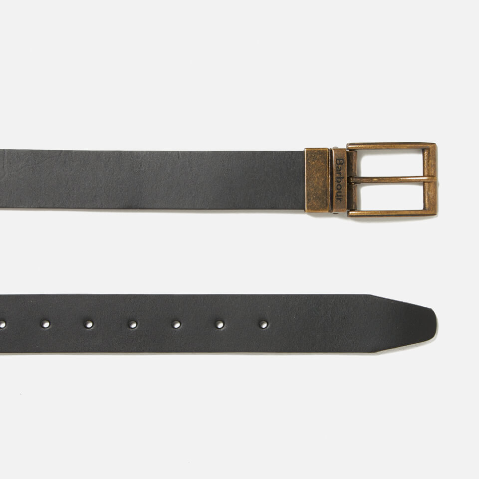 Barbour Men's Reversible Leather Belt Gift Box - Black