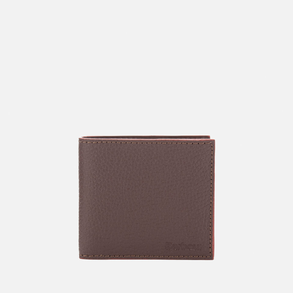 Barbour Men's Grain Leather Billfold Wallet - Dark Brown