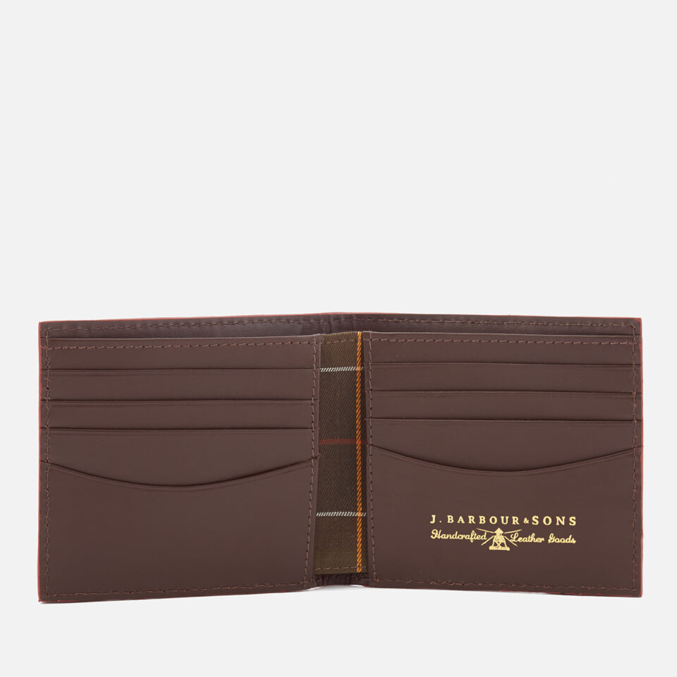 Barbour Men's Grain Leather Billfold Wallet - Dark Brown