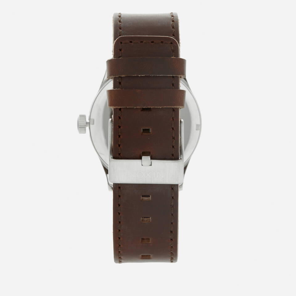 Nixon Men's The Sentry Leather Watch - Silver/Brown