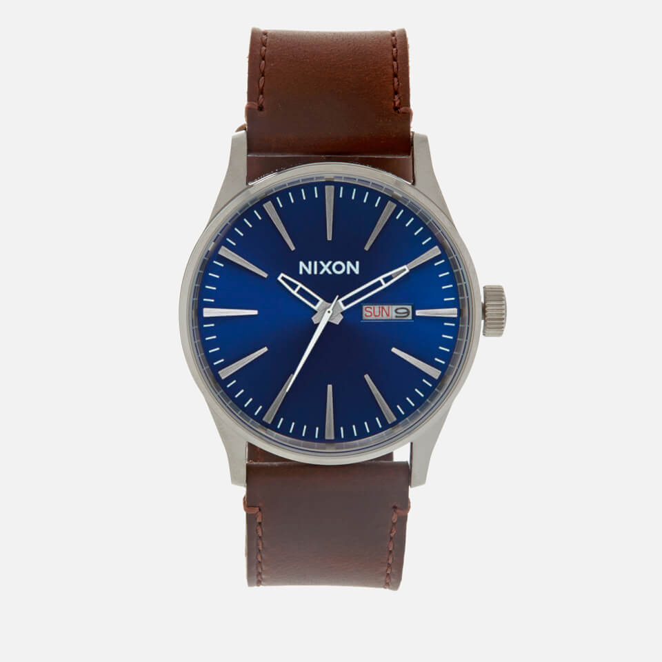 Nixon Men's The Sentry Leather Watch - Blue/Brown