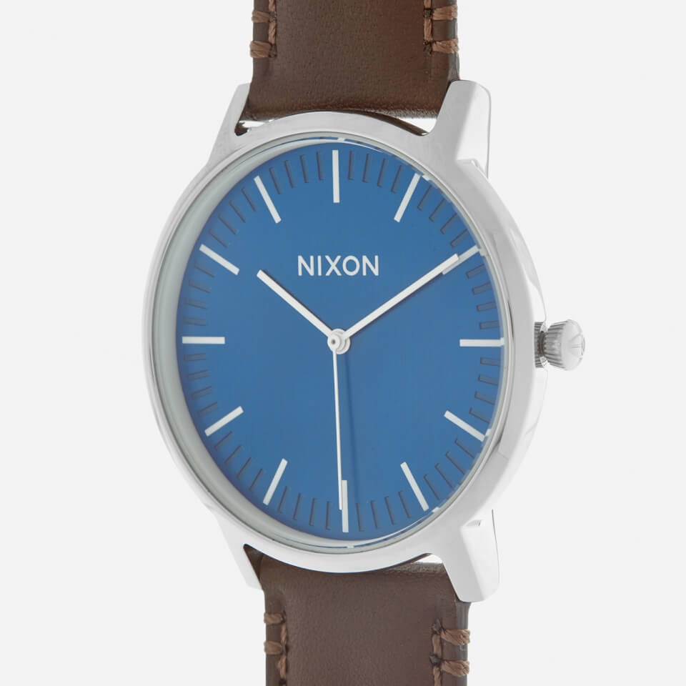 Nixon Men's The Porter Leather Watch - Navy/Brown