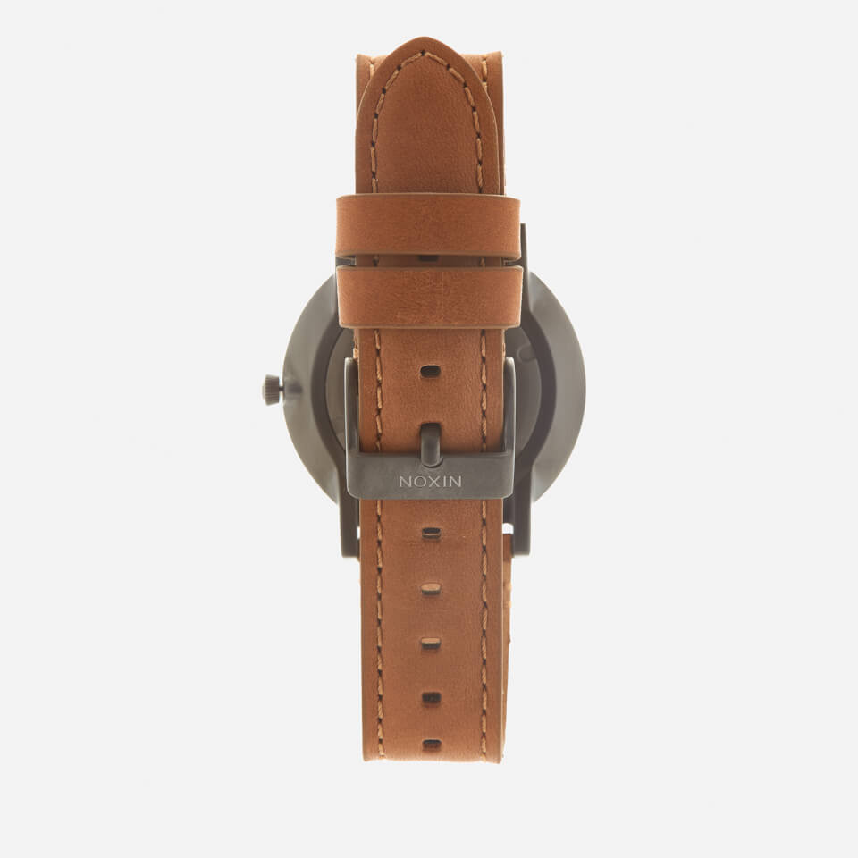 Nixon Men's The Porter Leather Watch - Gunmetal/Charcoal/Taupe