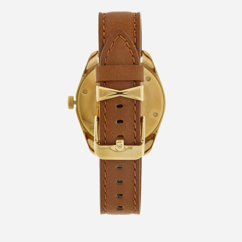 Nixon Women's The Bullet Leather Watch - Gold/Saddle