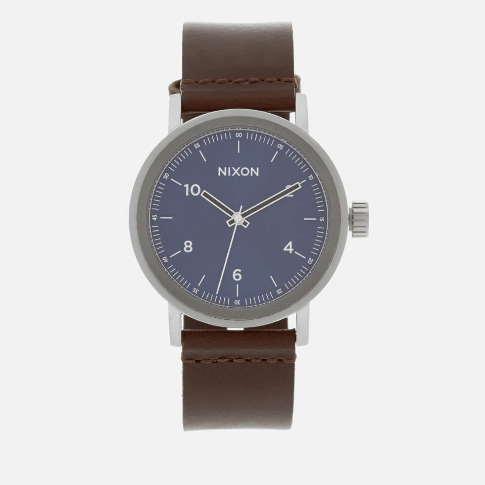 Nixon Men's The Stark Leather Watch - Blue Sunray/Brown