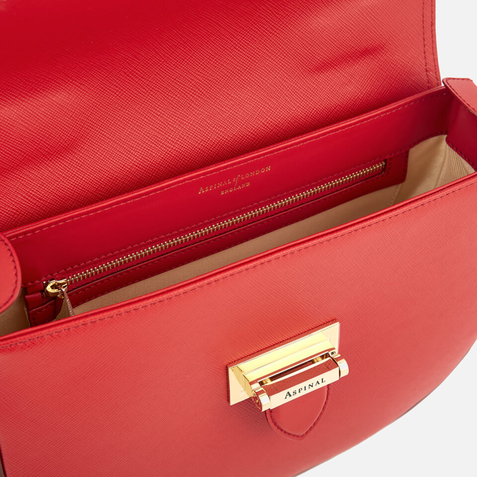 Aspinal of London Women's Letterbox Saddle Bag - Scarlet