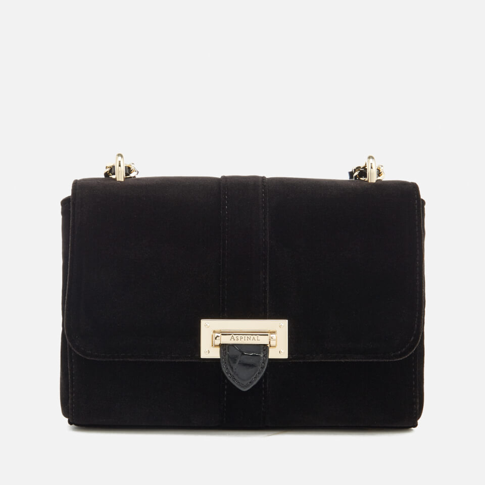 Aspinal of London Women's Velvet Lottie Bag - Black