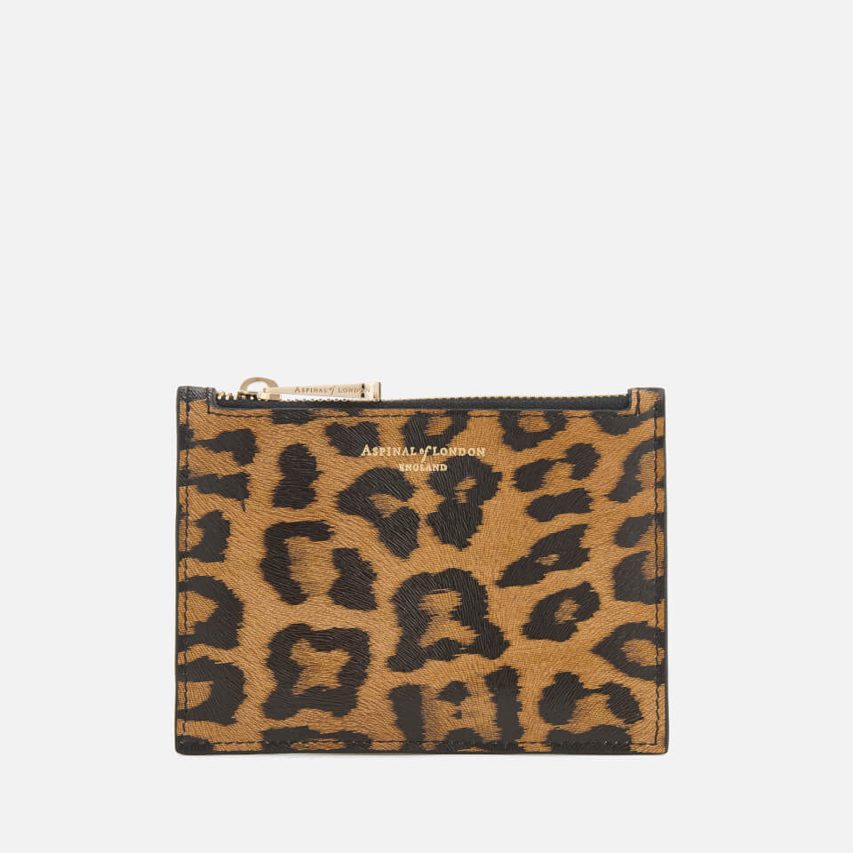 Aspinal of London Women's Essential Small Pouch Bag - Leopard/Black