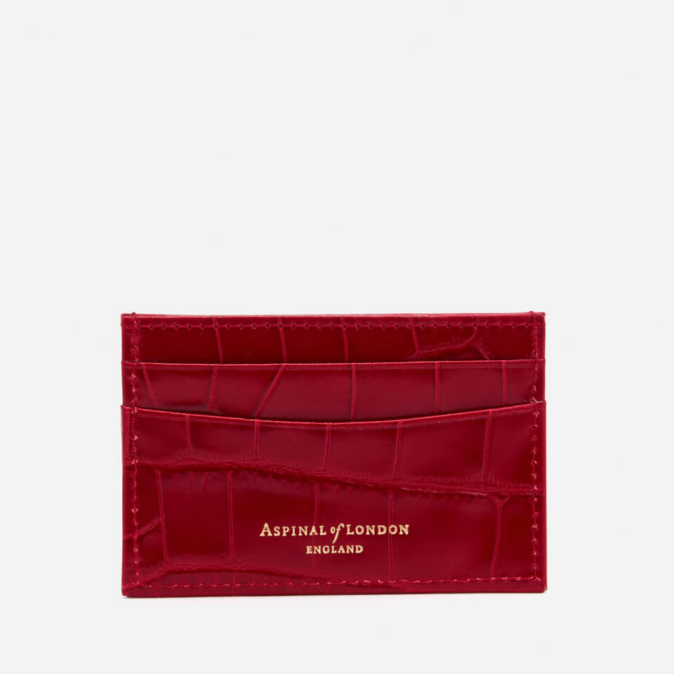 Aspinal of London Women's Slim Credit Card Case - Red