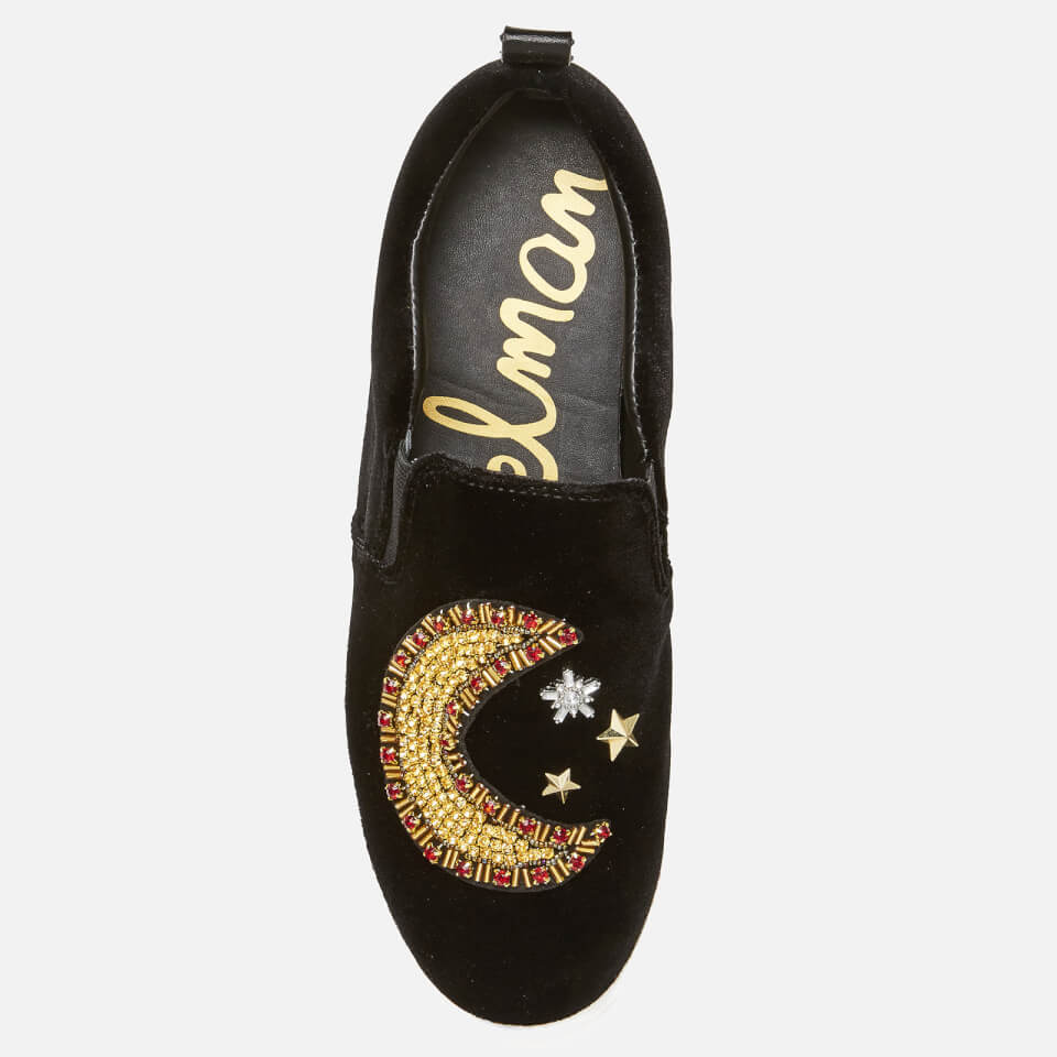 Sam Edelman Women s Leila 2 Velvet Flatform Slip On Trainers Black Coggles