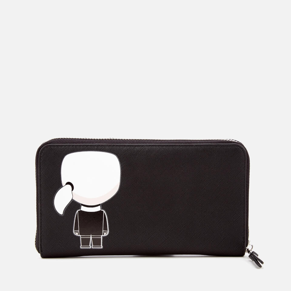 Karl Lagerfeld Women's K/Ikonik Zip Wallet - Black