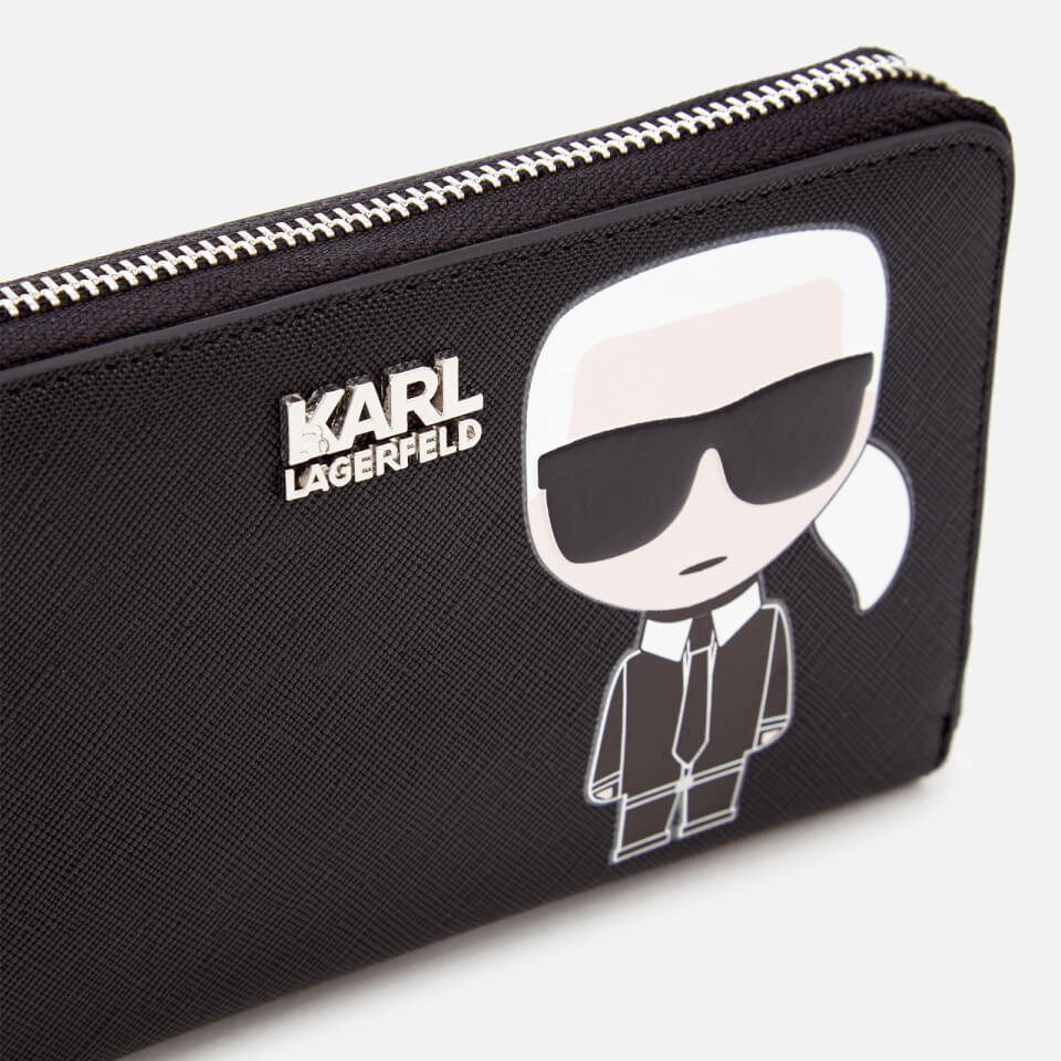 Karl Lagerfeld Women's K/Ikonik Zip Wallet - Black