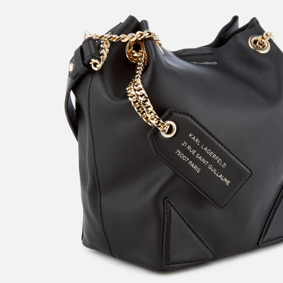 Karl Lagerfeld Women's K/Slouchy Small Drawstring Bag - Black