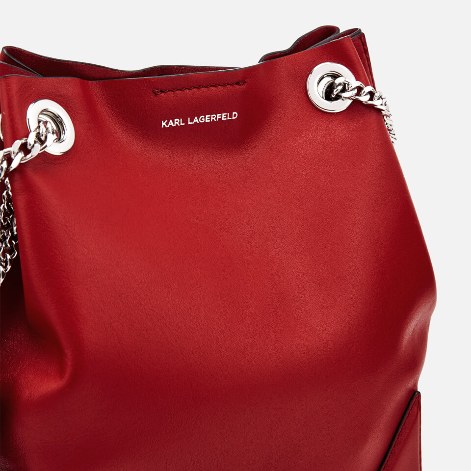 Karl Lagerfeld Women's K/Slouchy Small Drawstring Bag - Dark Pomegranate