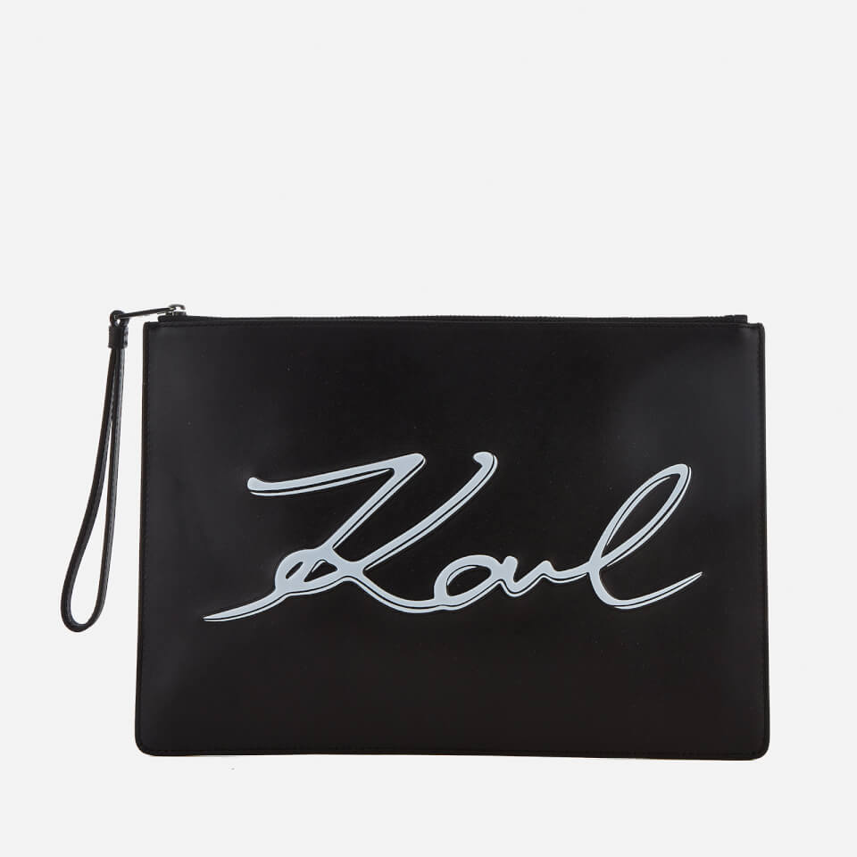 Karl Lagerfeld Women's K/Metal Signature Pouch Bag - Black/White