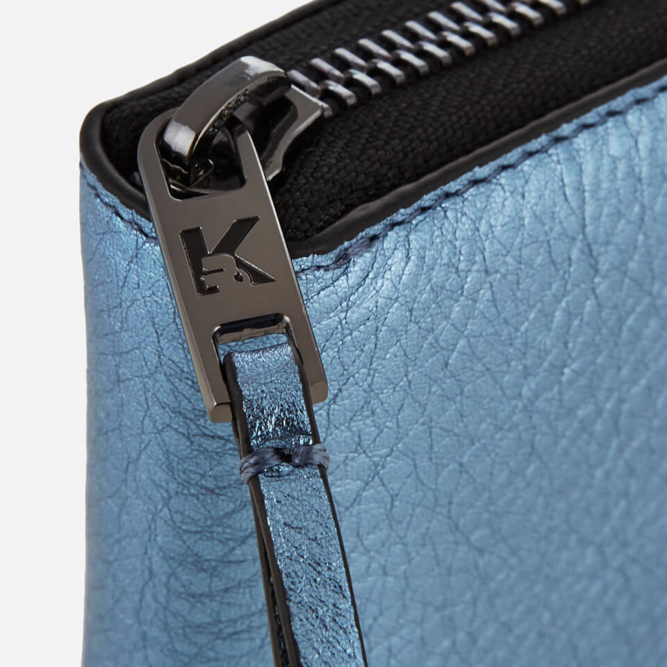 Karl Lagerfeld Women's K/Kool Small Zip Wallet - Metallic Light Blue