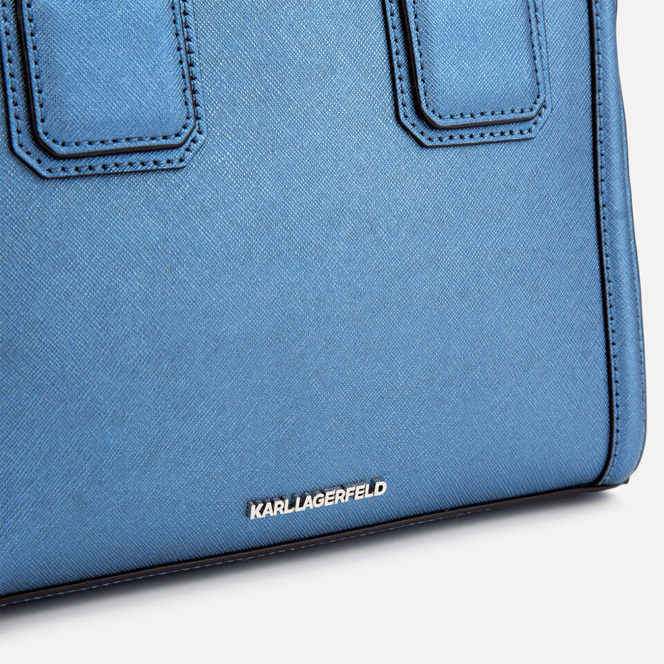 Karl Lagerfeld Women's K/Klassik Mini Tote Bag - Metallic Light Blue
