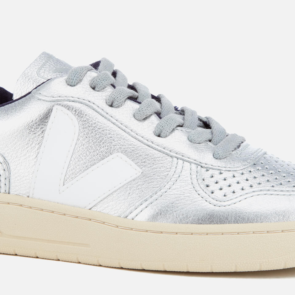Veja v10 clearance silver trainers