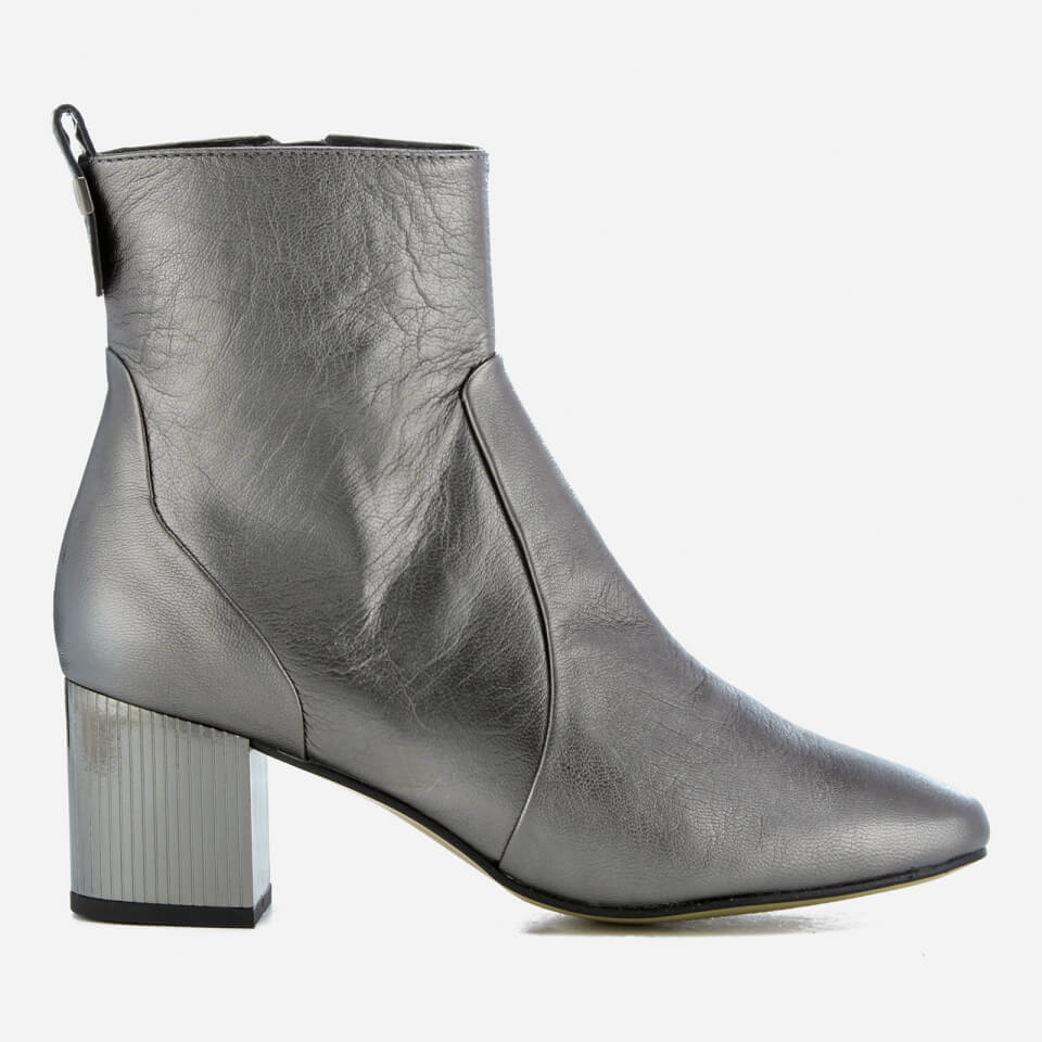 Carvela Women s Strudel Leather Heeled Ankle Boots Gunmetal