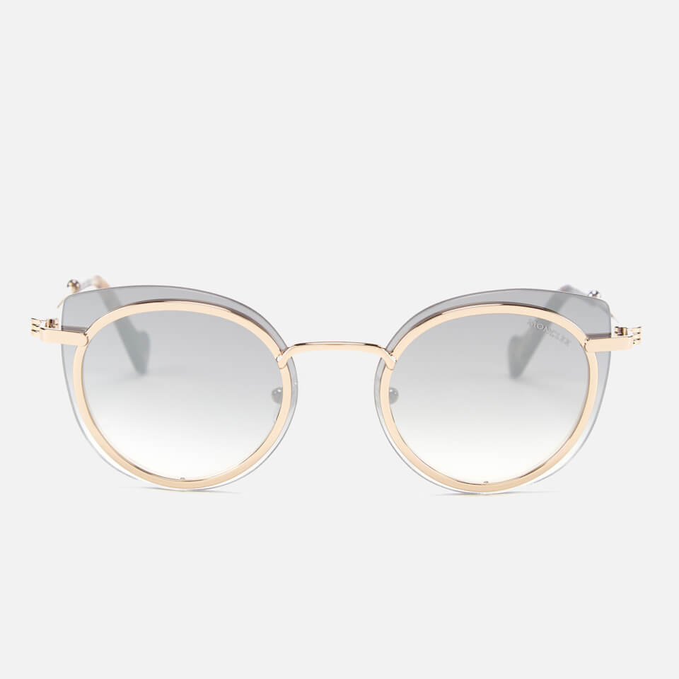 Moncler Women's Oval Sunglasses - Rose Gold/Smoke Mirror